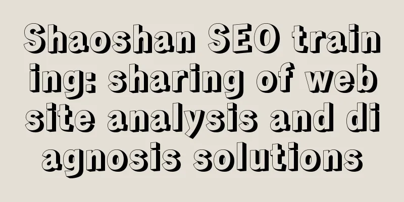 Shaoshan SEO training: sharing of website analysis and diagnosis solutions