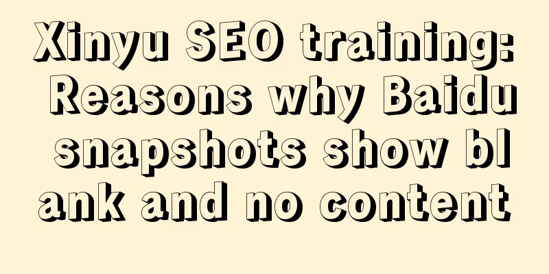 Xinyu SEO training: Reasons why Baidu snapshots show blank and no content