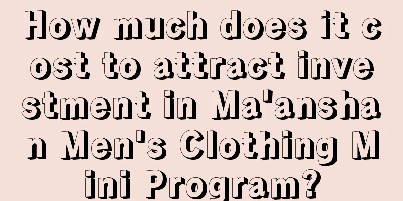 How much does it cost to attract investment in Ma'anshan Men's Clothing Mini Program?