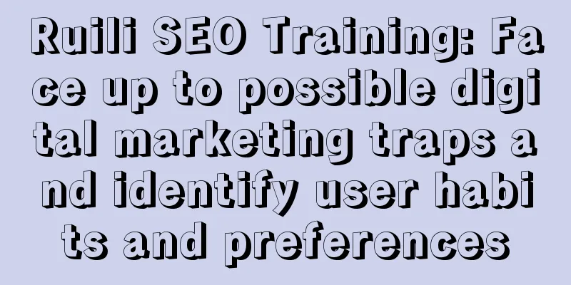 Ruili SEO Training: Face up to possible digital marketing traps and identify user habits and preferences