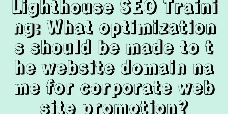 Lighthouse SEO Training: What optimizations should be made to the website domain name for corporate website promotion?