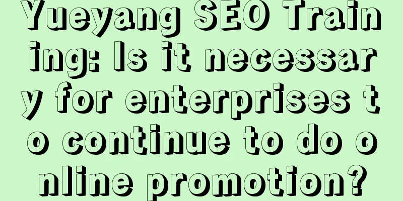 Yueyang SEO Training: Is it necessary for enterprises to continue to do online promotion?