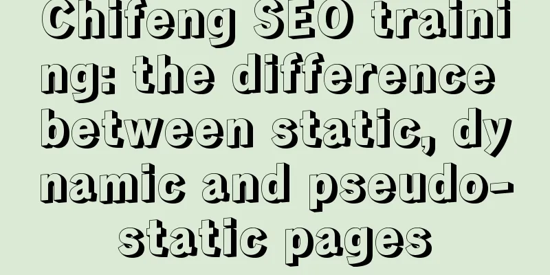 Chifeng SEO training: the difference between static, dynamic and pseudo-static pages