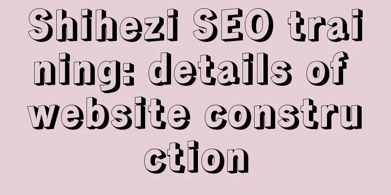 Shihezi SEO training: details of website construction