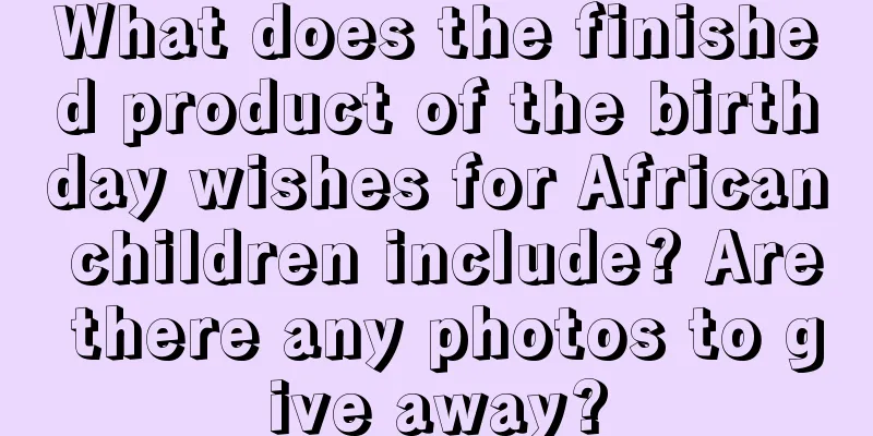 What does the finished product of the birthday wishes for African children include? Are there any photos to give away?