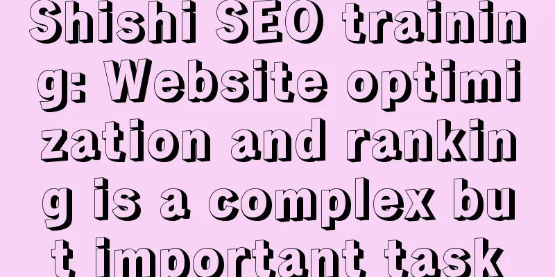 Shishi SEO training: Website optimization and ranking is a complex but important task