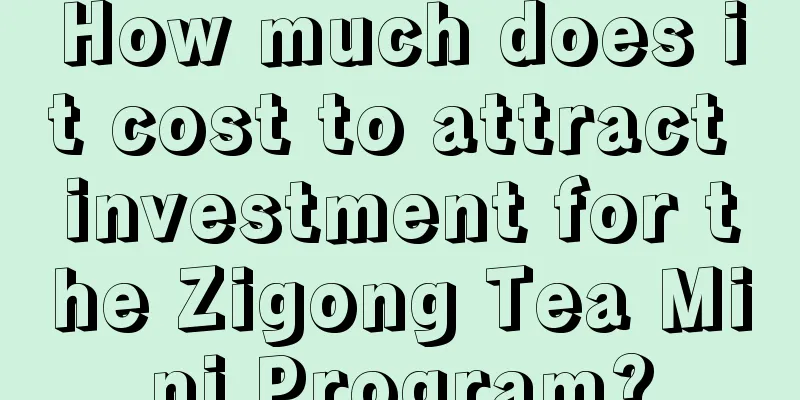 How much does it cost to attract investment for the Zigong Tea Mini Program?