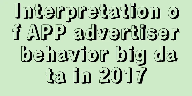 Interpretation of APP advertiser behavior big data in 2017