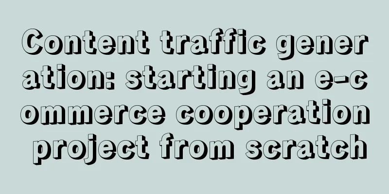 Content traffic generation: starting an e-commerce cooperation project from scratch