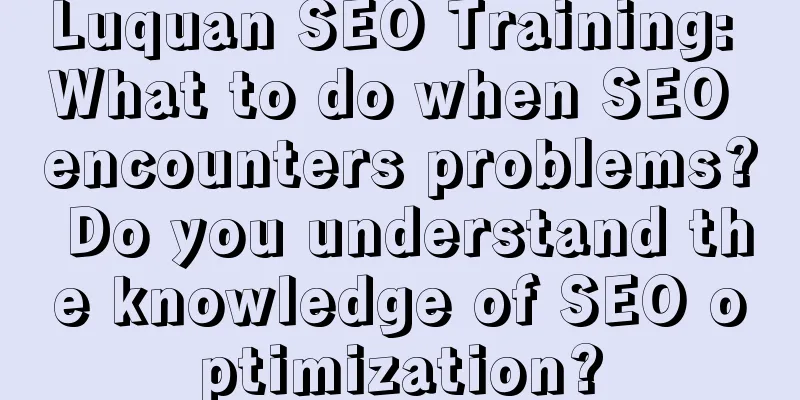 Luquan SEO Training: What to do when SEO encounters problems? Do you understand the knowledge of SEO optimization?