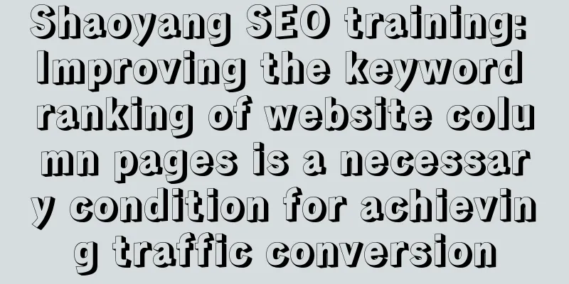 Shaoyang SEO training: Improving the keyword ranking of website column pages is a necessary condition for achieving traffic conversion