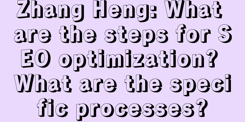 Zhang Heng: What are the steps for SEO optimization? What are the specific processes?