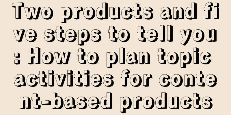 Two products and five steps to tell you: How to plan topic activities for content-based products