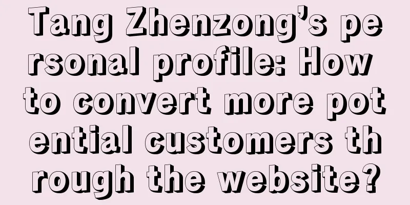 Tang Zhenzong’s personal profile: How to convert more potential customers through the website?