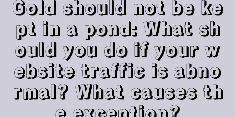 Gold should not be kept in a pond: What should you do if your website traffic is abnormal? What causes the exception?