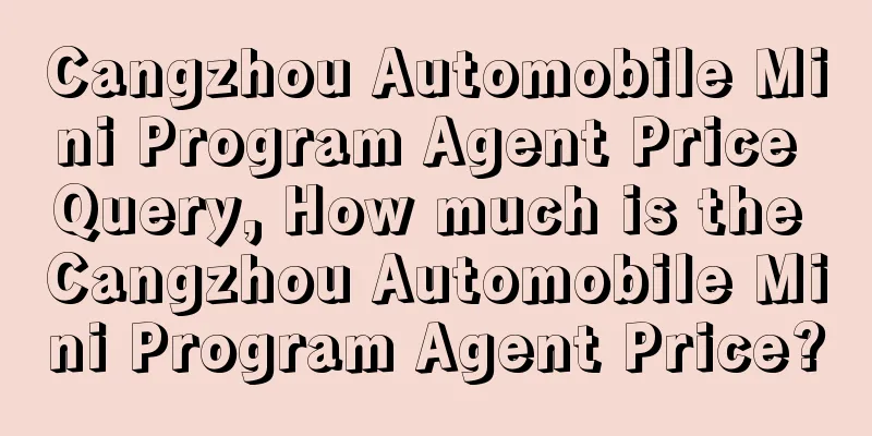 Cangzhou Automobile Mini Program Agent Price Query, How much is the Cangzhou Automobile Mini Program Agent Price?