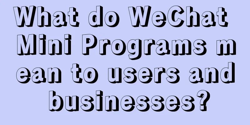 What do WeChat Mini Programs mean to users and businesses?