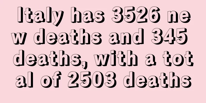 Italy has 3526 new deaths and 345 deaths, with a total of 2503 deaths