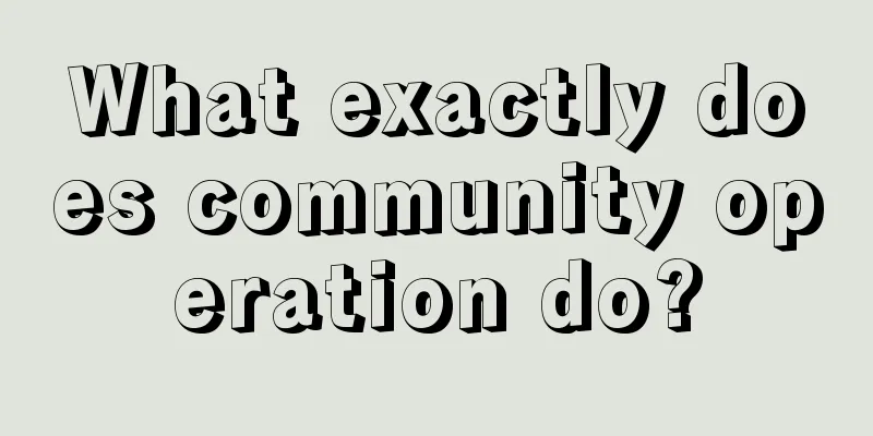 What exactly does community operation do?