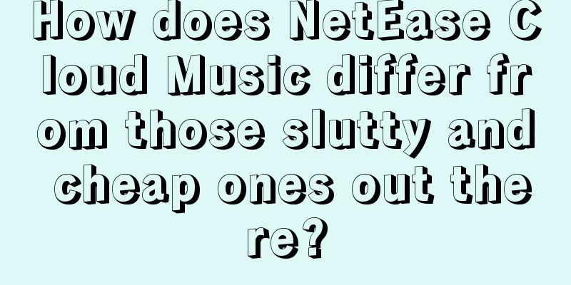 How does NetEase Cloud Music differ from those slutty and cheap ones out there?