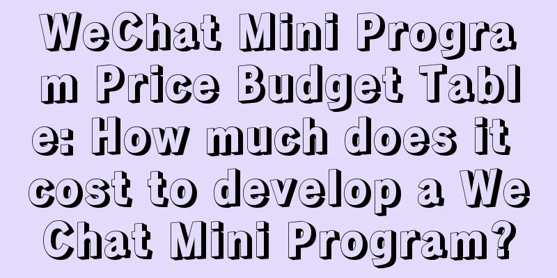 WeChat Mini Program Price Budget Table: How much does it cost to develop a WeChat Mini Program?