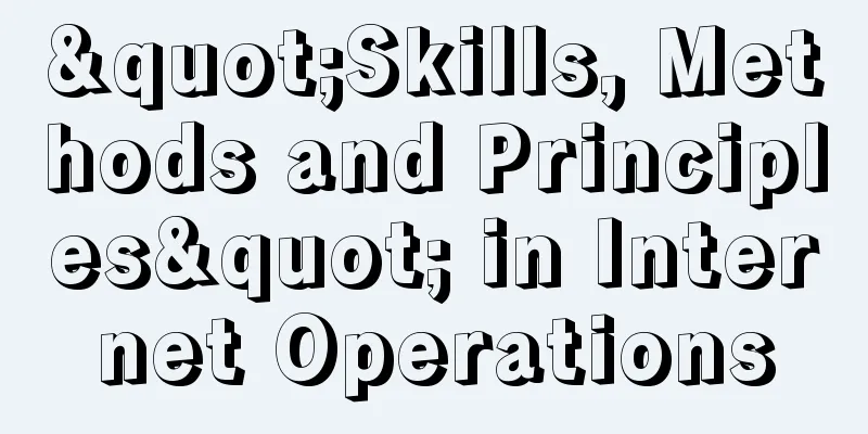 "Skills, Methods and Principles" in Internet Operations