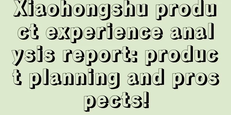 Xiaohongshu product experience analysis report: product planning and prospects!