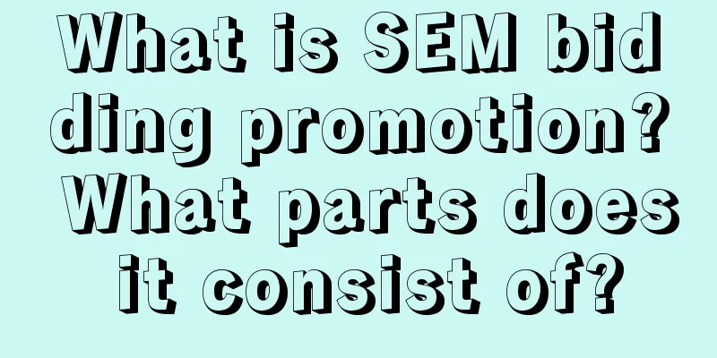 What is SEM bidding promotion? What parts does it consist of?