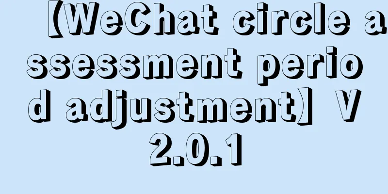 【WeChat circle assessment period adjustment】V2.0.1