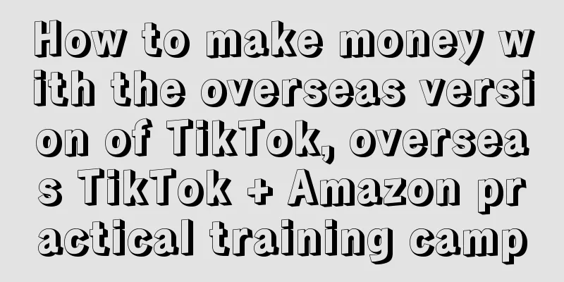 How to make money with the overseas version of TikTok, overseas TikTok + Amazon practical training camp