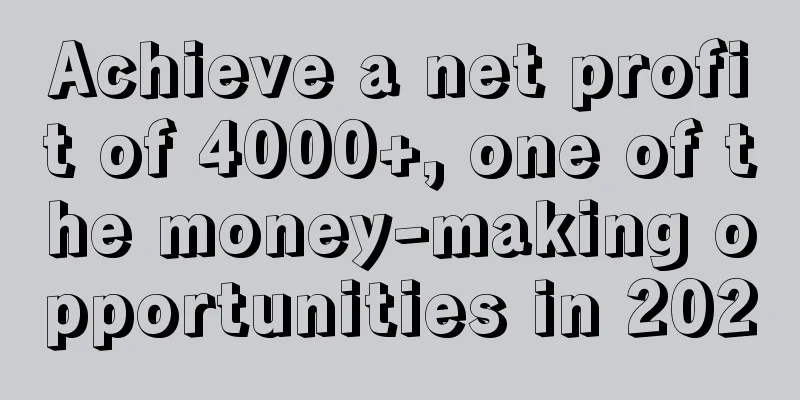 Achieve a net profit of 4000+, one of the money-making opportunities in 2020