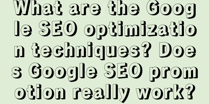 What are the Google SEO optimization techniques? Does Google SEO promotion really work?