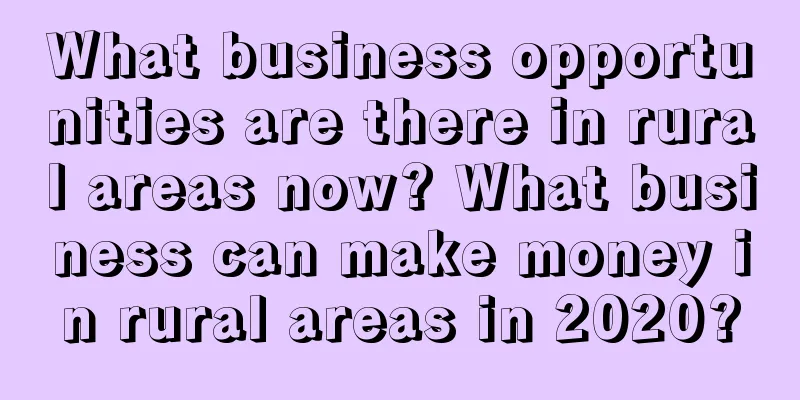 What business opportunities are there in rural areas now? What business can make money in rural areas in 2020?