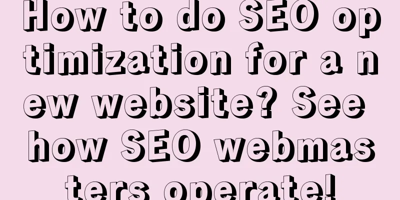 How to do SEO optimization for a new website? See how SEO webmasters operate!