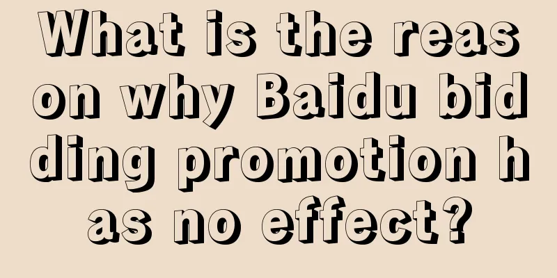 What is the reason why Baidu bidding promotion has no effect?