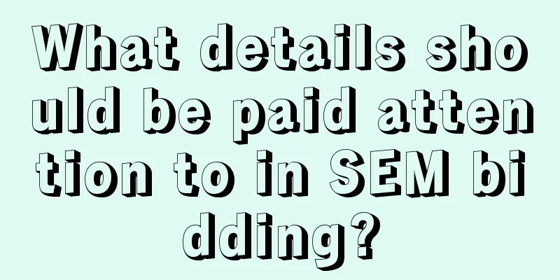 What details should be paid attention to in SEM bidding?