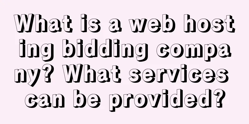 What is a web hosting bidding company? What services can be provided?