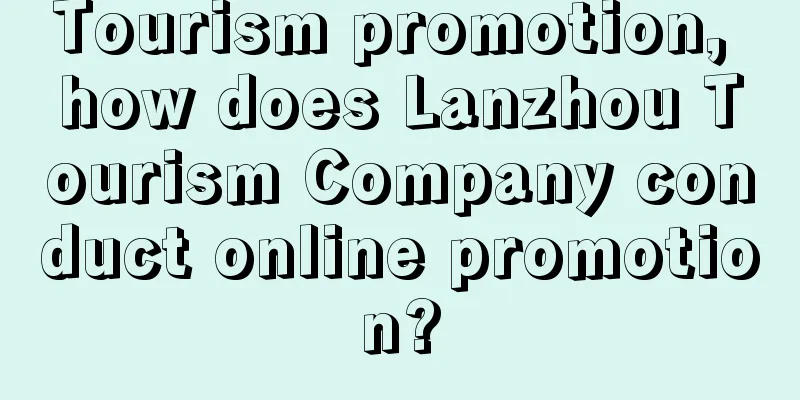 Tourism promotion, how does Lanzhou Tourism Company conduct online promotion?