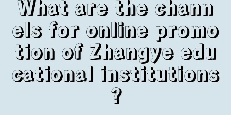 What are the channels for online promotion of Zhangye educational institutions?