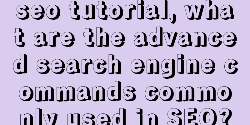 seo tutorial, what are the advanced search engine commands commonly used in SEO?