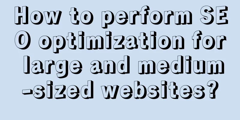 How to perform SEO optimization for large and medium-sized websites?