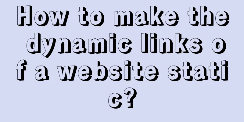 How to make the dynamic links of a website static?