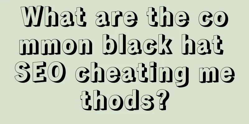 What are the common black hat SEO cheating methods?